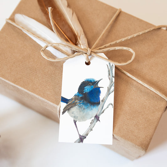 Blue Wren Gift Tags - set of 6