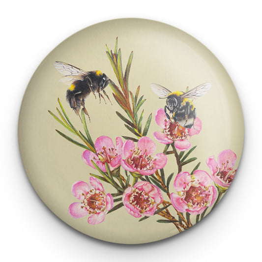 Bumble Bee & Wax flowers Magnet