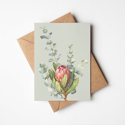 Protea/Eucalyptus Greeting Card