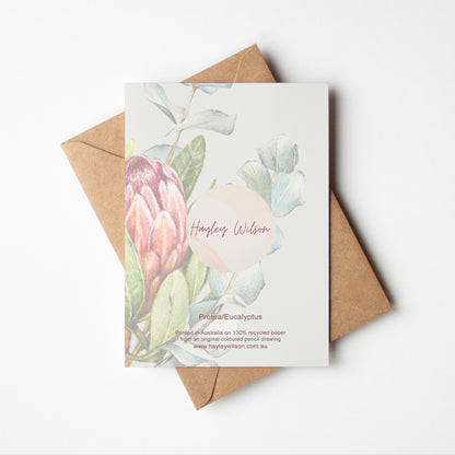 Protea/Eucalyptus Greeting Card