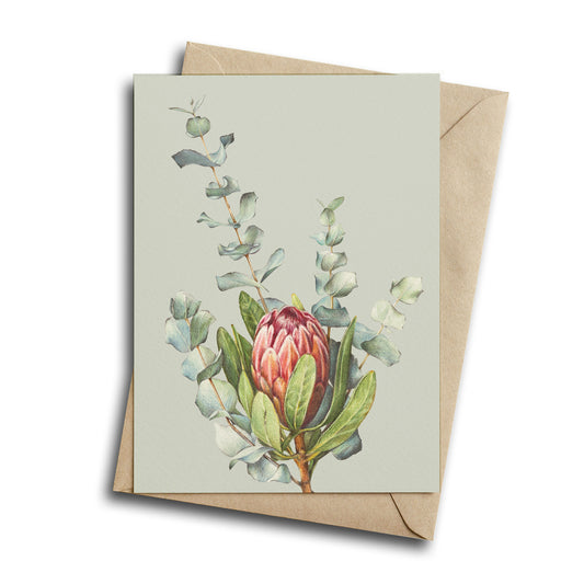 Protea/Eucalyptus Greeting Card